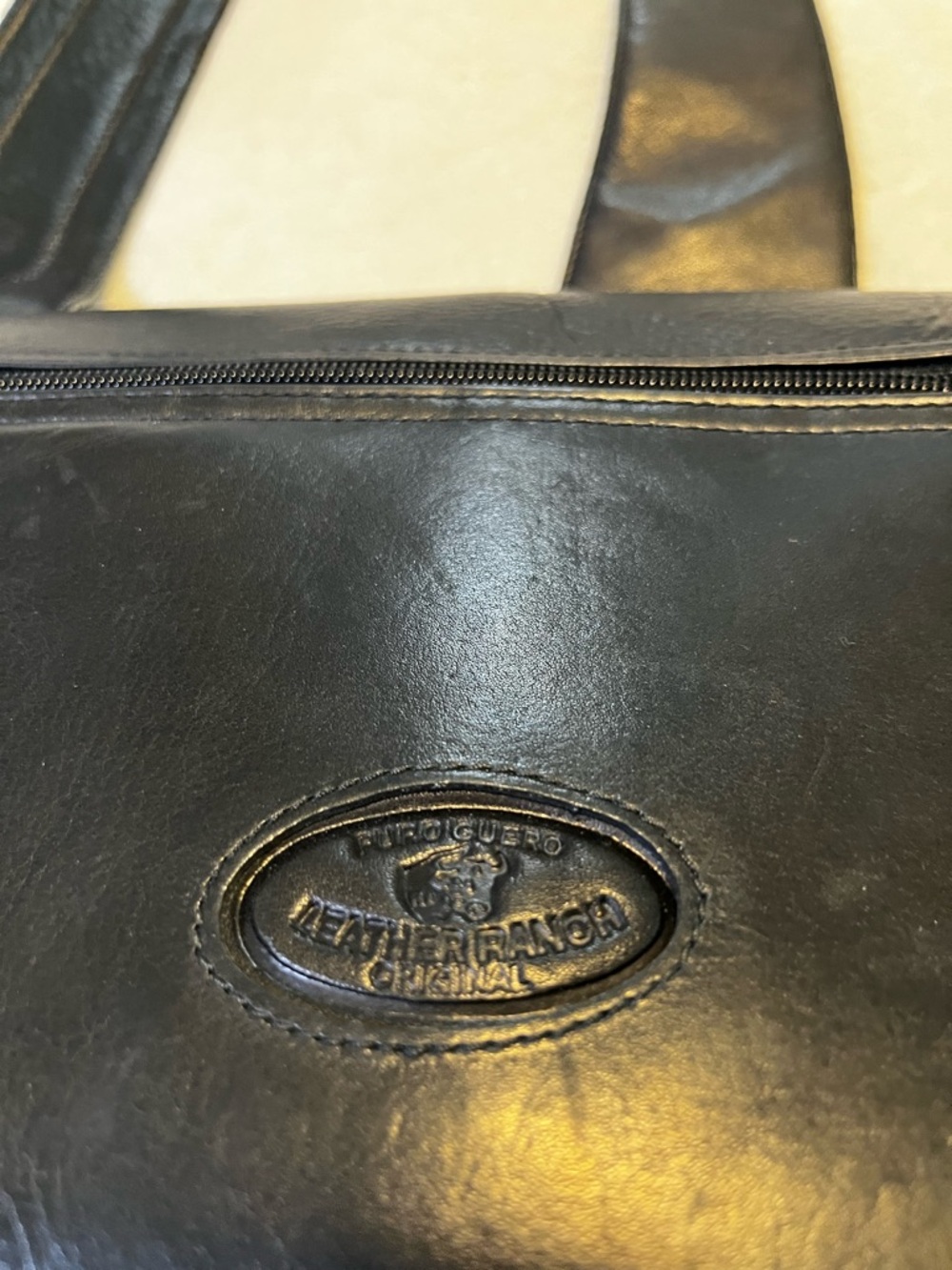Vintage Leather Ranch Crossbody Bag Black Multi Pocket Genuine Leather - Picture 3 of 10